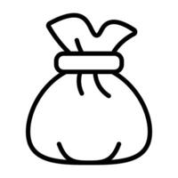 Simple Trash Bag outline icon. The icon can be used for websites, print templates, presentation templates, illustrations, etc vector