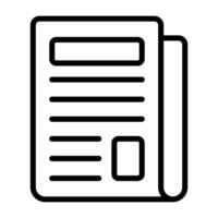 Simple Newspaper outline icon. The icon can be used for websites, print templates, presentation templates, illustrations, etc vector