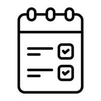Simple To Do List outline icon. The icon can be used for websites, print templates, presentation templates, illustrations, etc vector