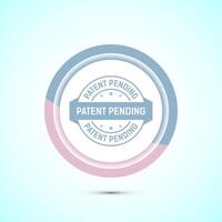 Patent pending icon design illustration, patent pending logo, badge, seal emblem, Pastel color button design vector