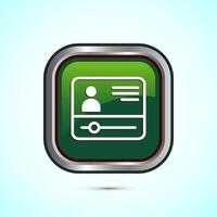 lectures icon design illustration, conference icon, Online seminar sign, Green color square button design vector