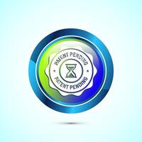 Patent pending icon design illustration, patent pending logo, badge, seal emblem, Glossy round button design vector