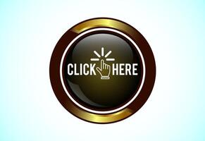 Click here button design, Clicking icon suitable for mobile app, vector