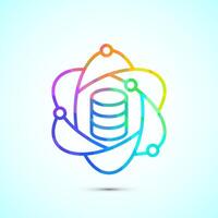 Data science icon. digital tech icon, low poly style vector