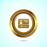 lectures icon design illustration, conference icon, Online seminar sign, Gold color round button design vector