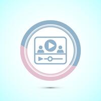 lectures icon design illustration, conference icon, Online seminar sign, Pastel color button design vector