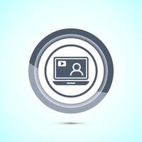lectures icon design illustration, conference icon, Online seminar sign, Gray color button design vector