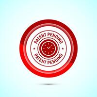 Patent pending icon design illustration, patent pending logo, badge, seal emblem, Red color button design vector