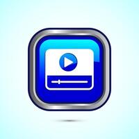 lectures icon design illustration, conference icon, Online seminar sign, Blue color square button design vector