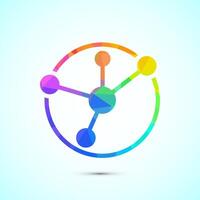 Data science icon. Big data, digital tech icon, low poly style vector
