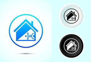 Smart house icon design, Smart home technology and automation vector