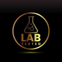 Lab tested icon. Laboratory testing product quality certificate sign vector