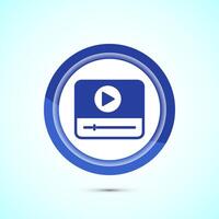 lectures icon design illustration, conference icon, Online seminar sign, Blue color button design vector