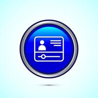 lectures icon design illustration, conference icon, Online seminar sign, Blue color round button design vector