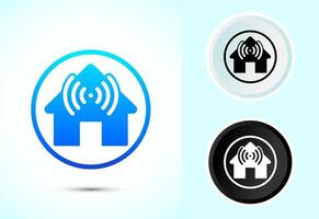 Smart house icon, Smart home technology and automation vector
