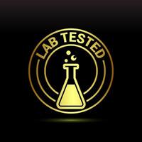 Lab tested icon, Gold color style vector