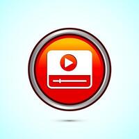 lectures icon design illustration, conference icon, Online seminar sign, Orange color round button design vector
