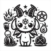 The Adorable Enigma of Cute Baphomet vector