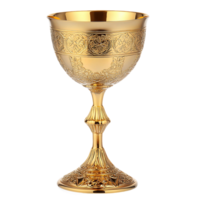 Intricately Designed Golden Goblet with Royal Flair png