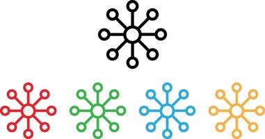 Colorful network connection icon set in different colors . Network connectivity icon. illustration vector
