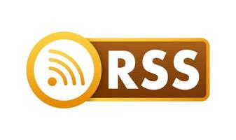 RSS Feed Symbol with Orange and Brown Design vector