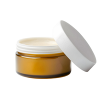 Jar of Cream Opened and Resting on a Transparent Background png