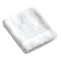 White towel is folded and placed on a transparent background png