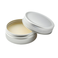 Jar of Lip Balm Opened and Resting on Transparent Background png