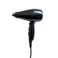 Black Hair Dryer with a Black Handle Resting on Transparent Surface png