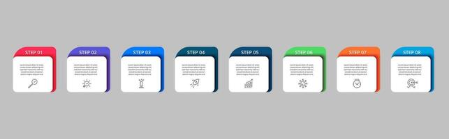 Infographic design business template with icons and 8 options or step vector