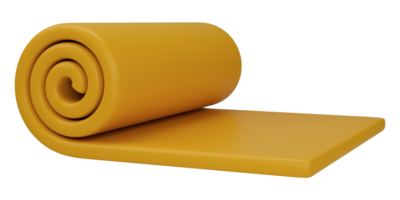 Stylized exercise mat. Isolated on transparent background png
