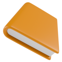 Stylized orange book. Isolated on transparent background png