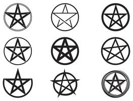 Pentagram silhouette white background vector