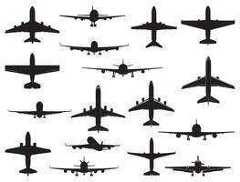 Plane silhouette white background vector