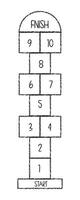 Hopscotch Game Symbol of Childhood. Childrens game drawn with chalks. playground with numbers vector