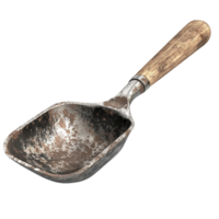 Rustic Cast Iron Spatula with Worn Handle png