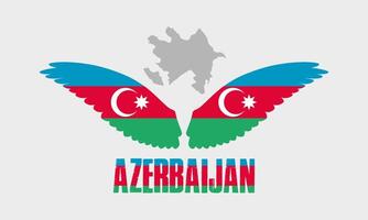 Azerbaijan Map and Azerbaijan Flag. vector