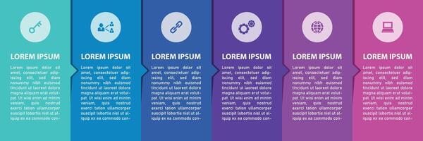 Infographic design with icons and 6 options or steps. Infographics for business concept. vector