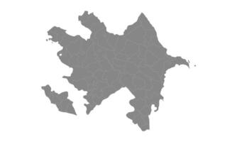 Map of Azerbaijan with Regions . vector
