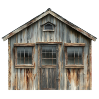 Wooden House with Windows Isolated on Transparent Background png