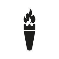 Torch icon. Burning torches with fire, icons vector