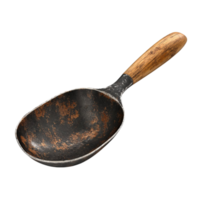 an old cast iron spatula on a transparent background png