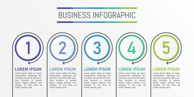 Modern timeline infographic template, 5 options or step. vector