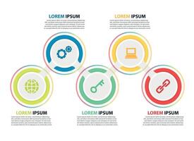 circle element. Template for cycle diagram, graph, presentation and round chart. Business concept with 5 options, parts, steps or processes. vector