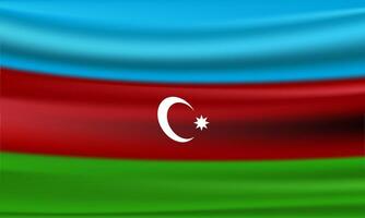 Azerbaijan Map with Azerbaijan Flag. vector