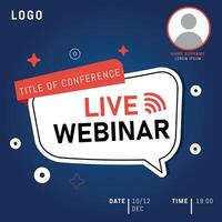 Live web invite template. Banner live web promotion for social media. vector