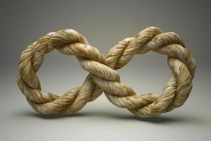 Two strands are beautifully intertwined to form an infinity symbol, showcasing a mix of textures and colors in a modern artistic interpretation photo