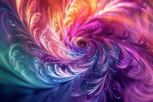 A mesmerizing swirl of colors blends vibrant shades of purple, pink, and blue, creating an intricate and dynamic abstract design that draws the viewer in photo