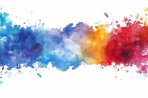A colorful watercolor painting with a white background photo