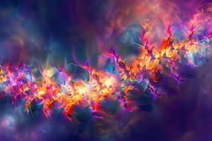 The composition showcases a stunning array of colorful swirls and patterns, resembling a cosmic scene filled with energy and vibrancy, evoking a sense of wonder photo